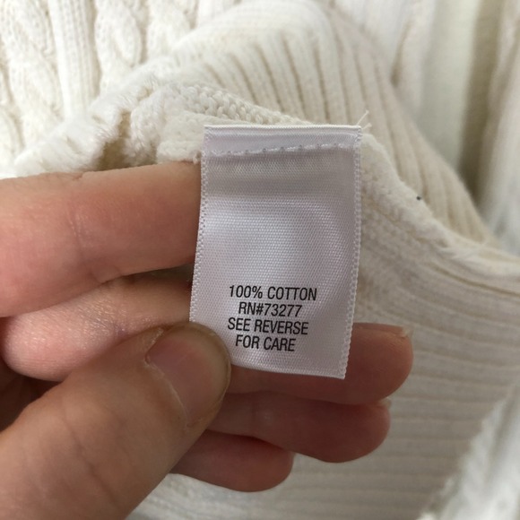 Croft&Barrow Womens Cable Knit V-Neck Sweater Size S White‎ Preppy Old Money - Picture 7 of 11